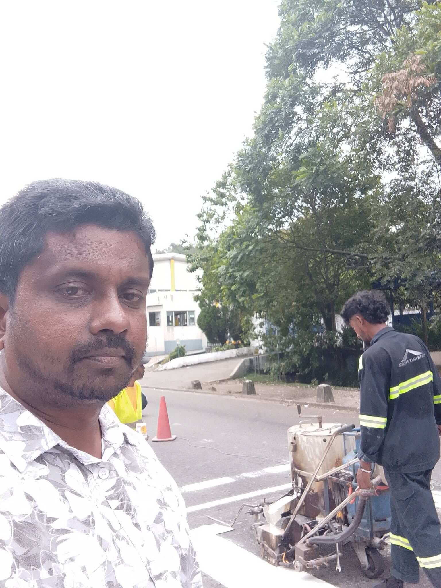 Remarking of Center Lines and Pedestrian Crossings at BOI Seethawaka