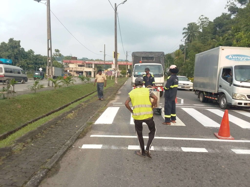 Remarking of Center Lines and Pedestrian Crossings at BOI Seethawaka