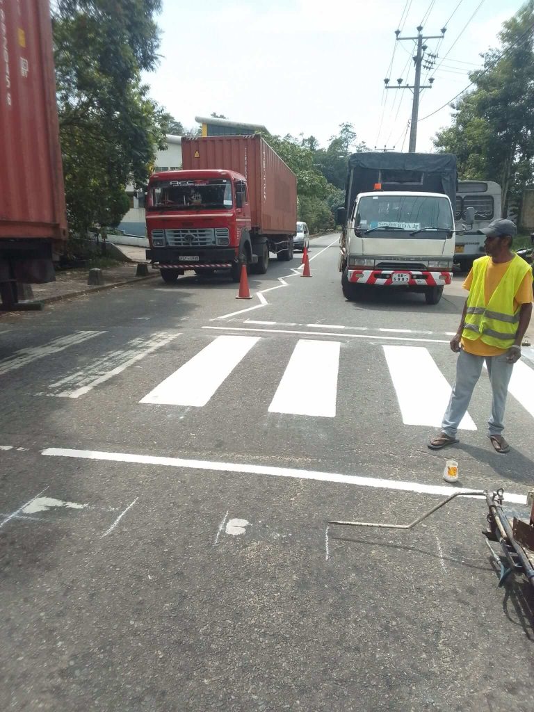 Remarking of Center Lines and Pedestrian Crossings at BOI Seethawaka