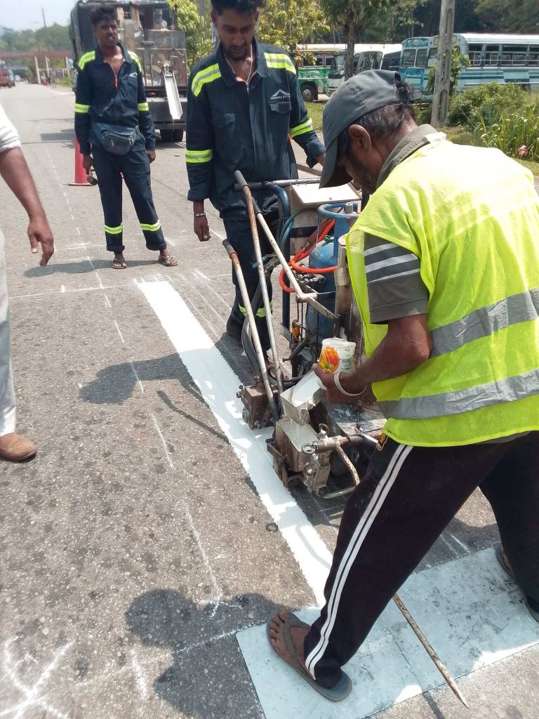 Remarking of Center Lines and Pedestrian Crossings at BOI Seethawaka
